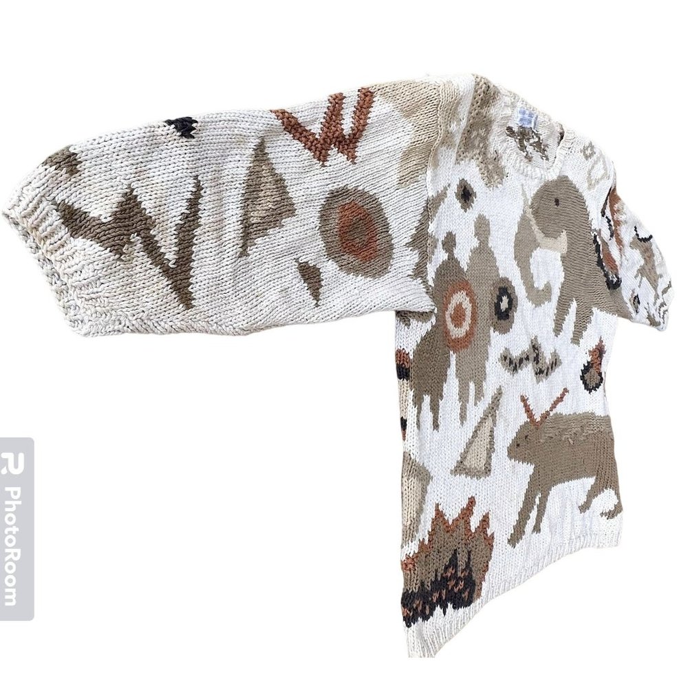 VTG Jennifer Reed Sweater Medium Elephant Boar African  Safari Primitive…